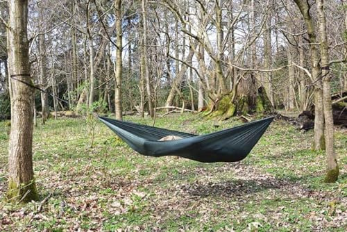 DD Hammocks SuperLight Hammock - Very Lightweight And Portable Hammock For Backpacking Hiking And Bikepacking Adventure Olive Green