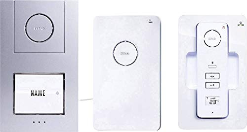 m-e modern-Electronics DECT 1666136 40941 Funk-Türsprechanlage mit 1 Familienhaus, weiß/Silber