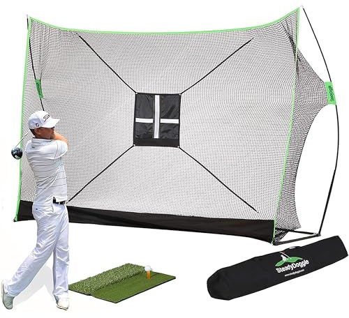 SteadyDoggie Bundle di rete da golf – include rete professionale per esercizi di golf in attesa di brevetto, chipping Target e borsa per il trasporto (bundle in rete)