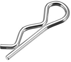 sourcing map Clip Pins 1.6mm Wire Carbon Steel 28mm Length Trailer R Shaped Spring Cotter Tractor Mower Fastener Hardware Silver Tone 20pcs