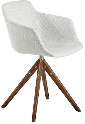 Angel Cerdá - Chaise Design Moderne Rembourrée en Tissu Gris avec Accoudoirs et Pieds en Acier Noir - Confort et Style Intemporel pour Salons et Salles à Manger - 48 x 57 x 82 cm