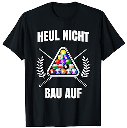 Billard Tshirt Queue Pool Kreide Nineball Snooker 8-Ball Cue T-Shirt