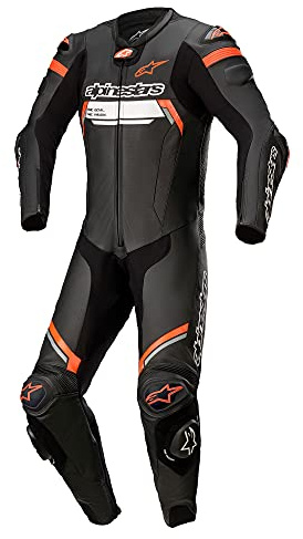 Alpinestars Missile V2 Accensione Pelle Suit 1 PC (Nero/Rosso Fluo, 46)
