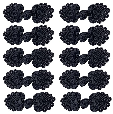 WiYould 10 Paar chinesische Knoten, zum Aufnähen auf Knöpfen, Verschlussknoten, Nähknöpfe, Verschlüsse für Cheongsam-Tang-Anzug, Schals, Strickjacken, Pullover, Umhang, Mäntel, Kostüme, Outfit, Nähen