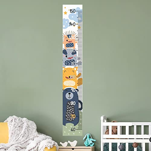 Wandtattoo Messlatte | Aufkleber für Scherztiere – Wanddekoration für Kinderzimmer | 1 Bögen à 30 x 50 cm