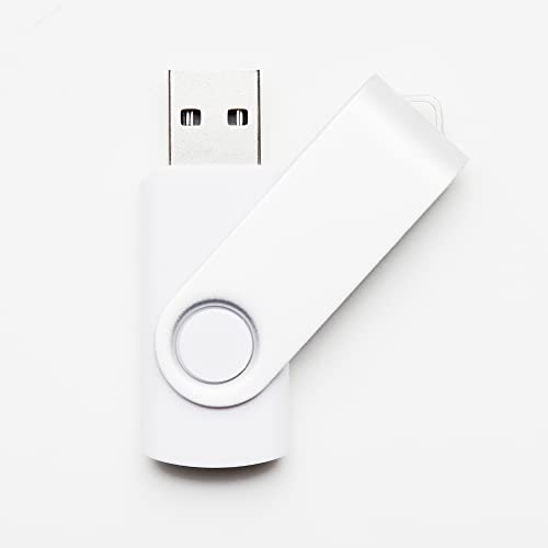 100 Stück Weiß 8GB USB-Sticks USB 2.0 Swivel Design Flash Drive für die Datenspeicherung Großhandel Bulk (Weiß, 8GB)