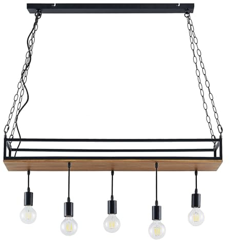 Ceiling Light 'Kirista' dimmable (Vintage, Antique) in Black Made of Metal for e.g. Living Room & Dining Room (5 Light Sources, E27) from Lindby | Pendant Lighting, lamp, Hanging lamp, lamp, Ceiling
