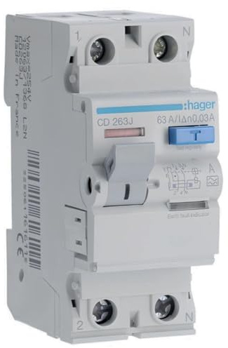 Cd263j Hager Interrupteur Différentiel 63a Type A 30ma Bipolaire - Bornes Alignées
