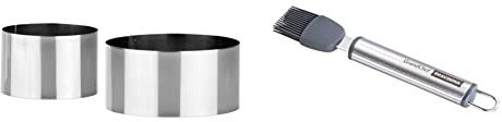 Tescoma 428720 Coppapasta, Acciaio Inossidabile, Grigio, 2 unità & 428256 Pennello Cucina in Silicone, Acciaio Inossidabile, Grigio