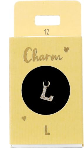 Depesche 11834-012 Charm Buchstabe L, vergoldeter Anhänger für Halsketten, Armband und Ohrringe, ideal als kleines Geschenk