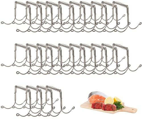 Juego de 24 pinzas para rouladen de acero inoxidable, reutilizables, como alternativa perfecta a las agujas de enrutador o brochetas para rouladenspieße