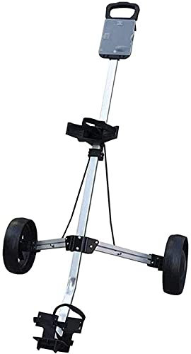 ZAANU Golf-Push-Wagen, manueller Push/Pull-Golfwagen, zweirädriger Push-Wagen, Faltbarer Ball-Charter-Golf-Golfwagen (Farbe: Schwarz) (Schwarz)