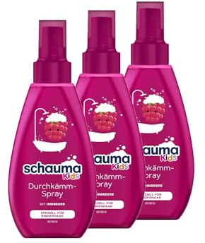 Schauma Schwarzkopf Kids Durchkämm-Spray Himbeere (3x 150 ml), Entwirrspray speziell für Kinderhaar, für sofortige Kämmbarkeit und entwirrte Knoten ganz ohne Ziepen