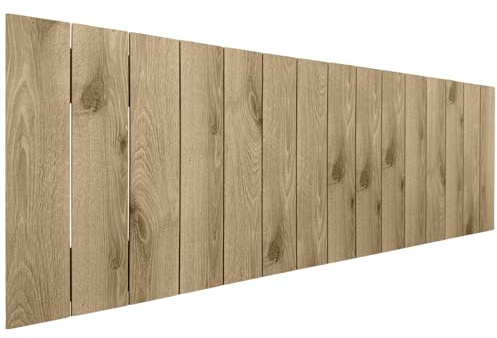 DHOME Cabecero de Madera reciclada DM Estilo Palet Vertical Cama Palets Herrajes incluidos (135cm, Cambrian Madera)