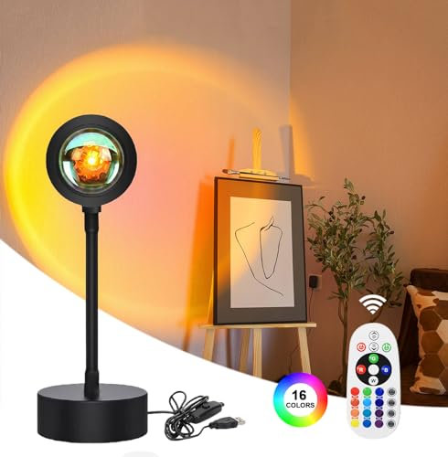 STHomedeco lampe coucher de soleil - Sunset Lamp Lampe Coucher de Soleil Veilleuse Led Chambre Neon Projecteur Lumiere Led Gaming Lampe de Chevet/Bureau Rgb Ambiance Decoration (RGB)