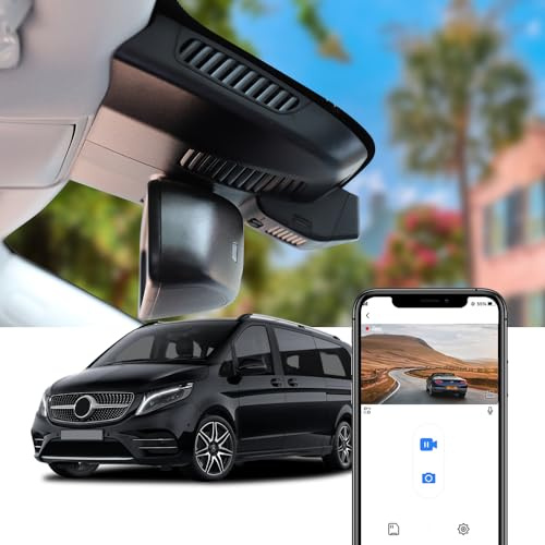 Fitcamx Dashcam 4K Kompatibel mit Mercedes Benz V-Class EQV Vito eVito 2015-2023 (HD2-6103), OEM Autokamera 2160P UHD Video WiFi, G-Sensor, Loop-Aufnahm, WDR Dashcam mit akku, Plug & Play, 64 GB Karte