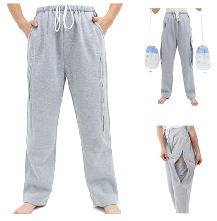 Lmaray Katheter-Beintaschen-Hose, Nephrostomiebeutel, Urinbeutel, Stomaunterstützung mit zwei Taschen