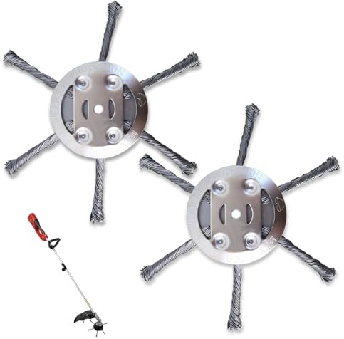 LEWBDF 2Pcs Tete Debroussailleuse Universelle 2024 Nouveau Dispositif de Désherbage Tête de Débroussailleuse en Fil d'acier pour Débroussailleuse de Jardin - Outil électrique (6 têtes)