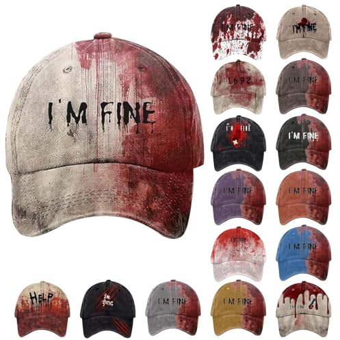 Cap Herren Damen Halloween Blutspritzer Printed Basecap Horror Blutige Kappe Baseball Cappy Sommer Unisex Party Caps
