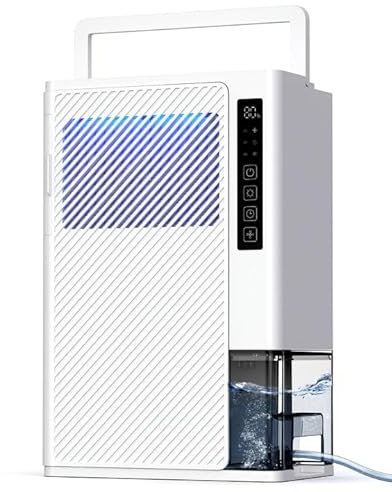 3L/Day Desiccant Dehumidifiers for Bedroom, Heelay® Dehumidifiers for Home With Drain Hose for Drying Clothes Warm Air Timer Auto Shut off/Humidity Display for Bathroom kitchen Wardrobe Apartment