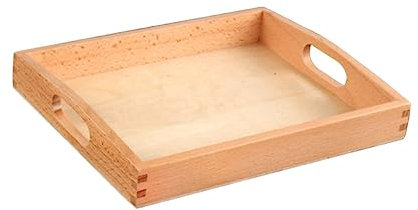 Cabilock Kreatives Holz Tablett Mit Griff Praktischer Bastel-Organizer Für Aktivitäten Im Kindergarten Robuste Aufbewahrungslösung Für Kunstmaterialien Und Snacks