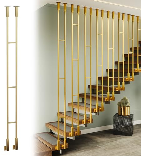 RENLXFI Balaustres Husillos Balaustres de Escalera Balaustres De Hierro para Escaleras Interiores, Husillos De Escalera De Metal para Lofts De Sótanos