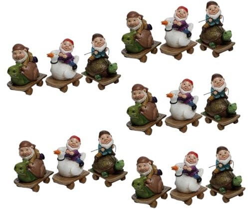 TOYANDONA 15stücke Mini Gartenzwerge Resin Niedliche Zwergfiguren Für Garten Und Balkon-Dekoration Zubehör Für Mikrolandschaften Und Feengärten