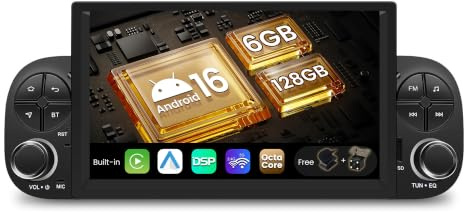 SXAUTO [6G+128G] Android 16 IPS Autoradio Per Fiat Panda MK3 Type 319 (2013-2020) - Senza fili CarPlay/Android Auto - LED Camera + MIC DAB WIFI Fast-boot Volante 360-CAM AHD DSP BT - 2 Din 7 Pollici