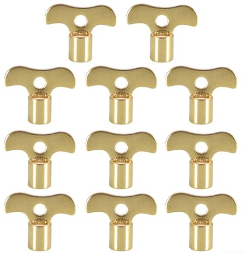 Jonikuper 10 chiavi per rubinetto, in ottone placcato, per esterni, controllo dell'acqua, con orologio, design a presa per tubo in metallo