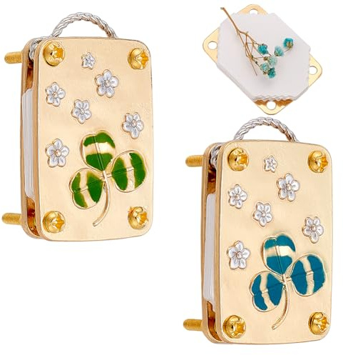 WADORN Kit de prensa de microflores de 2 estilos, mini kits de prensa de flores de bolsillo, juego de prensado de plantas florales en miniatura dorada para amantes de las manualidades, colección de
