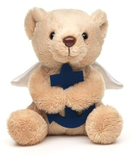 Teddys Rothenburg Teddybär Schutzengel mit Anker Hellbraun 13 cm Plüschteddybär