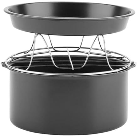 Gadpiparty Accessori Friggitrice ad Aria in Acciaio Resistente Teglia Pizza e Torta Antiaderente Supporto Vapore per Cucina Facile da Pulire