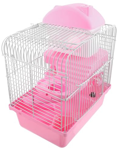 Toyvian Großer Hamsterkäfig mit Doppeltem Etagen Design und Rattendraht Kreatives Hamsterhaus aus Kunststoff Einfach zu Reinigen mit Viel Auslauf für Hamster und Rennmäuse