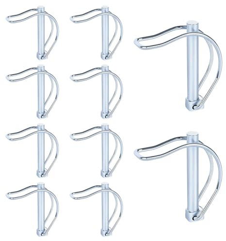 Pack of 10 Folding D-shaped Cotter Pins, Folding Pins, Pipe Folding Pins with Snap Closure, Carbon Steel, Folding Pins, Locking Pin for Farm, Lawn, Garden