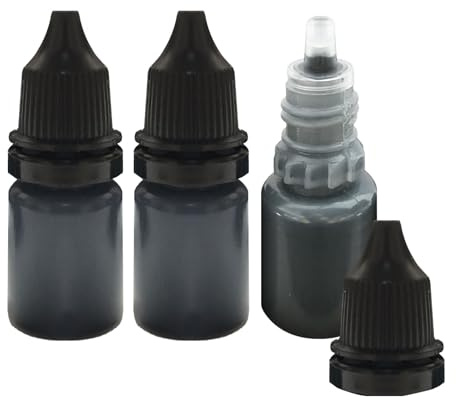 Schwarze Tintennachfüllung für Stempel – 10-ml-Flasche, leichtes Zubehör für Büro, Karten und Taschen | Ideal für kreative Projekte, Hobbys, den privaten und professionellen Gebrauch