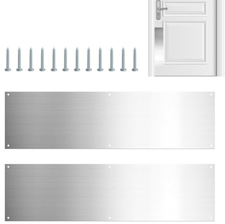 Lot de 2 marchepieds en métal en V - Pour portes extérieures et intérieures - Panneau de protection - en acier inoxydable - Décoration de meubles - Panneaux d'armoire - Plaques de marche pour