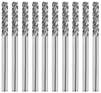 Vibsky Drehfeilenschneider, 10 Stück, mit 3 mm Schaft, Hartmetall-Frässtifte für Edelstahl und Aluminium