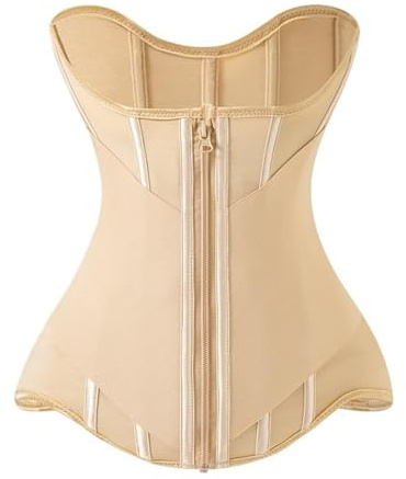 Generisch Corsetto da donna con chiusura lampo per un controllo mirato della pancia e una graziosa schiena corsetto da donna con scollo a U per sostenere, corpetto sotto il seno