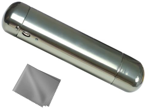 Eyglajdd Leichtes Brillenetui Klein Flach Schmal, Kompaktes Metall Brillenetui Hardcase Aluminium, Grau Hartschalen Etui mit Mikrofasertuch für Klein Brillen und Lesebrille,für Damen und Herren