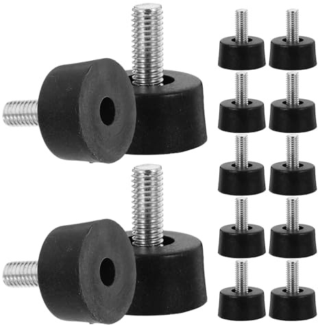 HAKIDZEL Niveladores de Patas de Muebles Rosca 20 Piezas Negro | Hierro y Pp, Patas para Somier y Pies Ajustables para Muebles, Tornillos Niveladores para Muebles