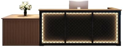 Generisch Bancone su misura, bancone da bar, tavolo, bancone di ricevimento, bancone di ricevimento, bar industriale, stazione di cassa marrone, BMBW: (180 × 60 × 100 cm)