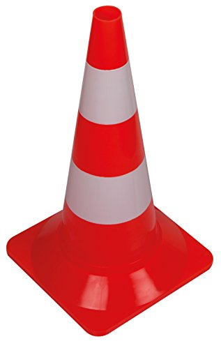 Perel Cono stradale per delimitazione zone, rosso/bianco, uso ricreativo, 50 cm