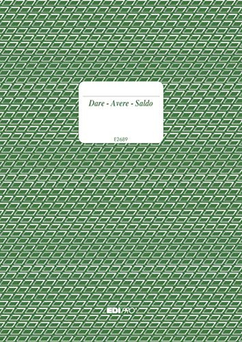EDIPRO - E2689 - Registro dare/avere/saldo 96 pagine f.to 24x17