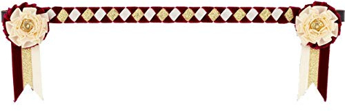 ShowQuest Newport Stirnband Cob Burgundy, Burgunderrot/Creme/Gold