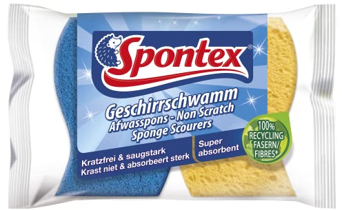 Spontex 2 Spongy Non-Scratch Sponge Scourers| | Super Absorbent & Supple