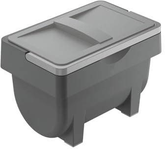 Hailo Kitty 3204101 Universaldepot 4 Liter mit Henkel | robuster Kunststoffbehälter dunkelgrau | vielseitiger Abfalleimer oder Aufbewahrungseimer für Küche Bad Haushalt