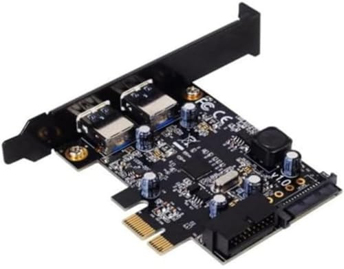 SilverStone SST-EC04-E - Carte PCI-E 2x USB 3.0, supportant plusieurs périphériques USB, compatible ordinateur de bureau et portable, système d'exploitation Android
