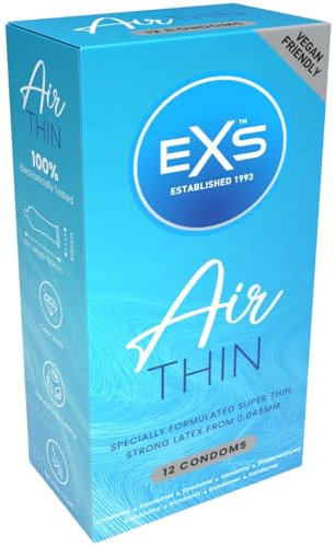 EXS | Air Thin Condoms | One of The Thinnest Quality Condoms | Vegan | 12 Pack