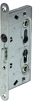 Hörmann Einsteckschloss (mit Wechsel links/rechts, für Profilzylinder, für H8-5, geeignet für Mehrzwecktüren, Türschloss, Türriegel) 31879, Silber