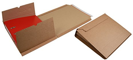 Ordnerversandverpackung aus Wellpappe mit Selbstklebeverschluss und Aufreissfaden,Din A4, 320x290x35-80mm (PS.310) (25)